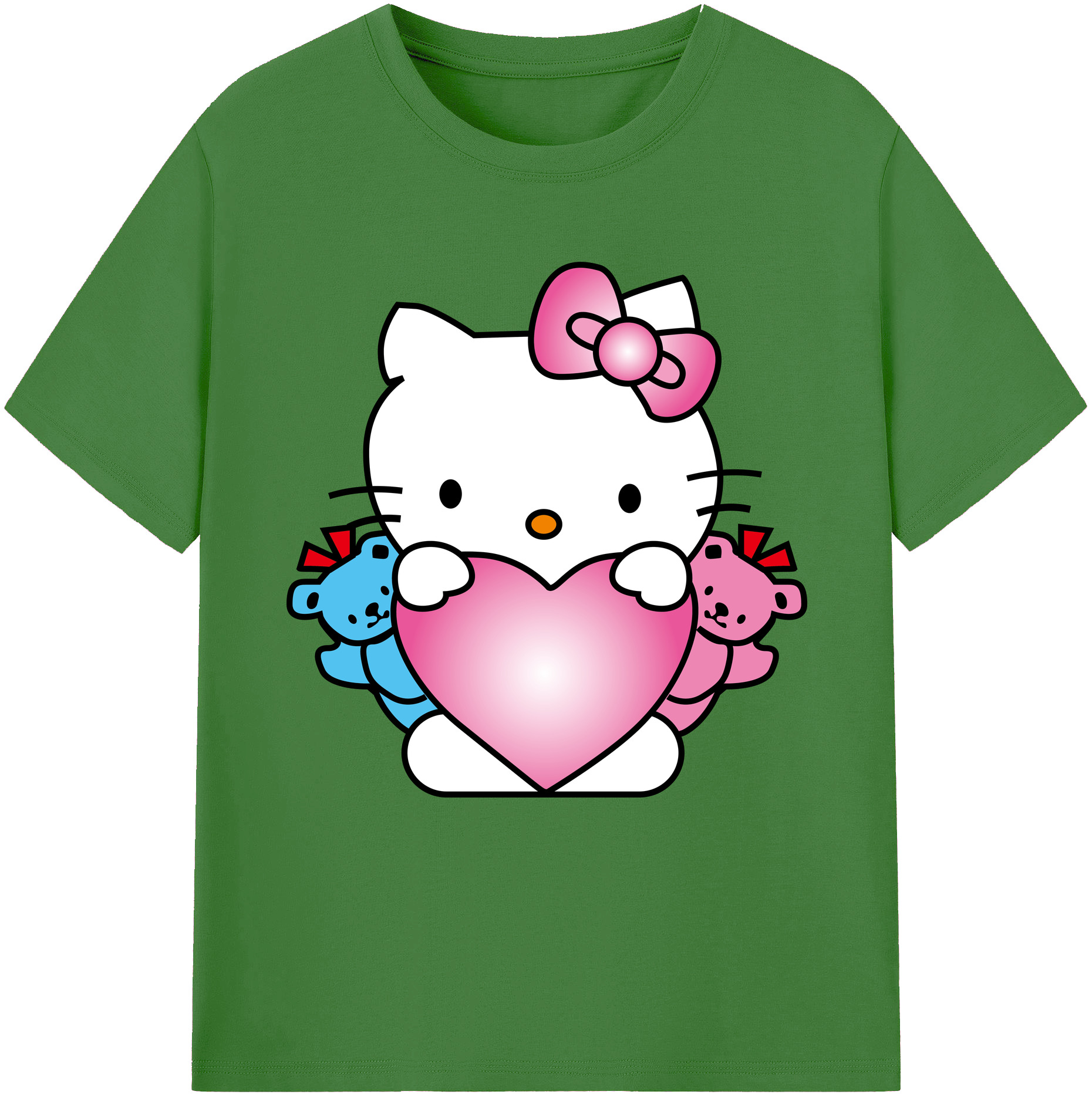 （画像用） Hello Kitty ハローキティ レディースカジュアルプリントTシャツ（綿100％）